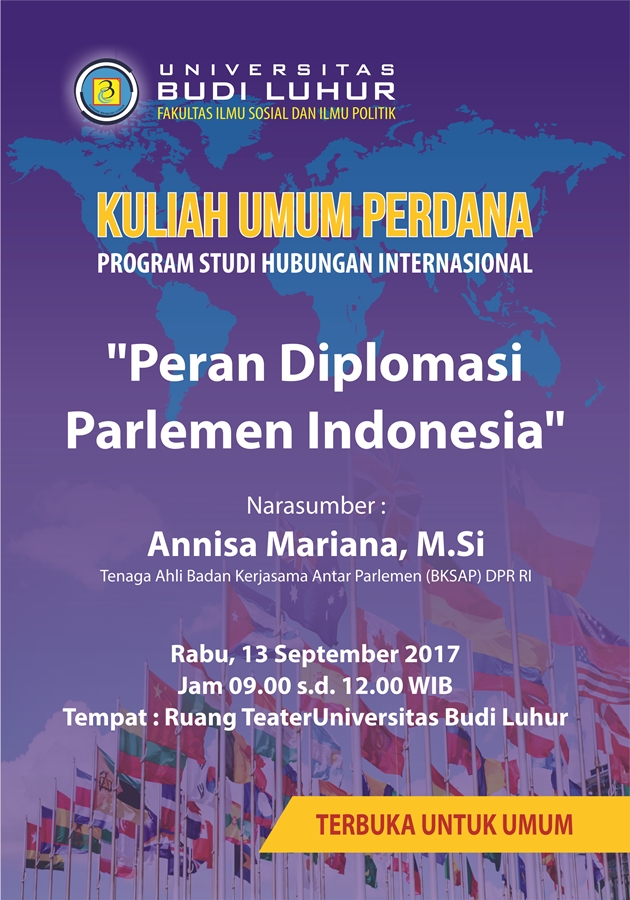 [:en]Kuliah Umum Prodi Hub. Internasional, FISIP, UBL, dengan tema “Peran Diplomasi Parlemen Indonesia”[:]