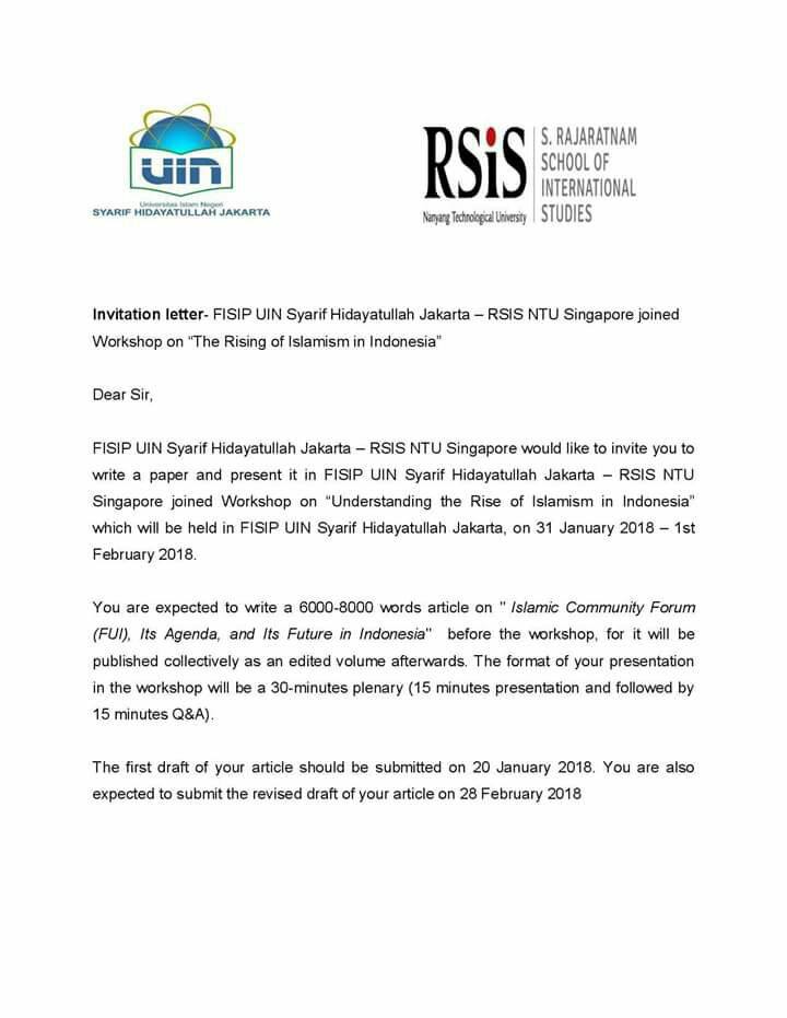 Dekan FISIP, UBL, Fahlesa Munabari Ph.D diundang sebagai pembicara oleh Rajaratnam School of International Studies, Nanyang Technological University, Singapore & FISIP UIN