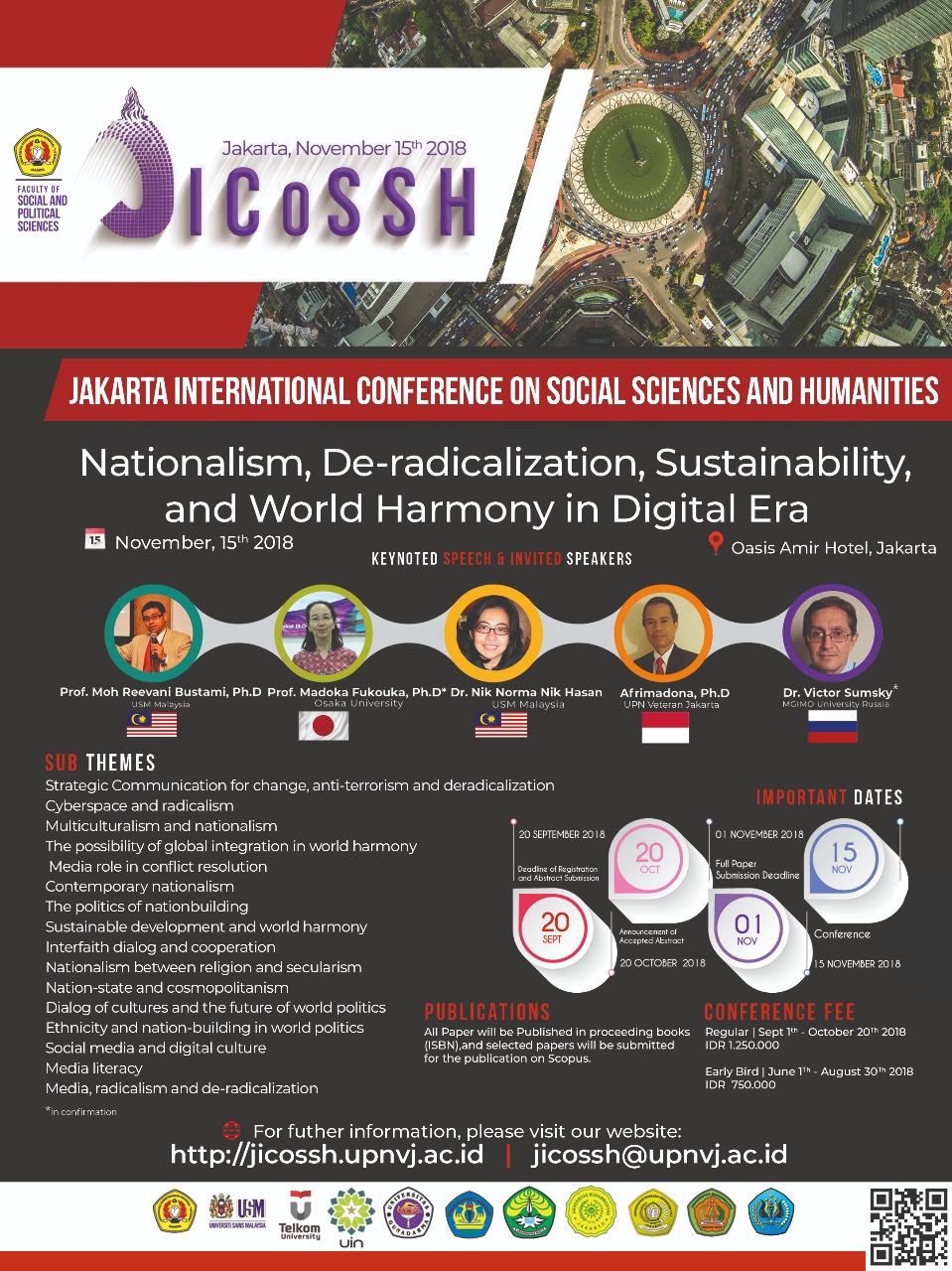 Jakarta International Conference on Social Sciences and Humanities yang bertema “Nationalism, De-radicalization, Sustainability, and World Harmony in Digital Era”