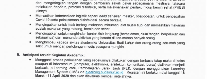 Himbauan Mahasiswa FISIP UBL Terkait Covid-19